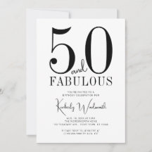 Modern Minimal Fifty and Fabulous 50th Birthday