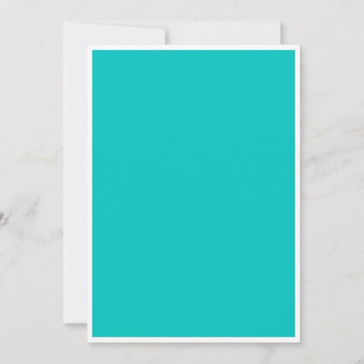 Invitation Modern Minimal Fifty Fabulous Bright Aqua Birthday (Dos)