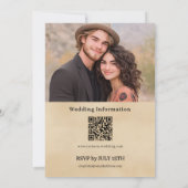 Invitation Modern Minimal Floral Script Photo QR Code Wedding (Dos)