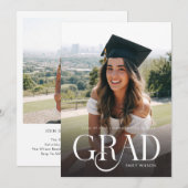 Invitation Modern Minimal Graduate Two Photo Graduation Party (Devant / Derrière)