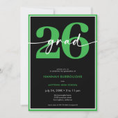 Invitation Modern Minimal Green Script Graduation Party (Devant)