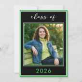 Invitation Modern Minimal Green Script Graduation Party (Dos)