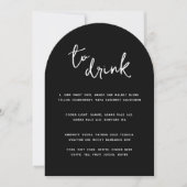 Invitation Modern Minimal | Menu Boissons Arch (Devant)