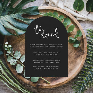 Invitation Modern Minimal Menu Boissons Arch