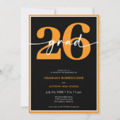 Invitation Modern Minimal Orange Script Graduation Party (Devant)