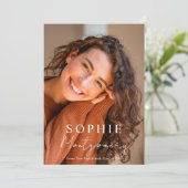 Invitation Modern Minimal Photo Graduation Announcement (Debout devant)