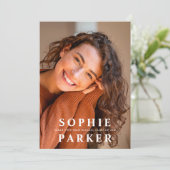 Invitation Modern Minimal Photo Graduation Announcement (Debout devant)