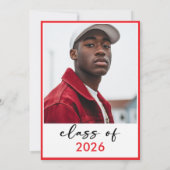 Invitation Modern Minimal Red Typography Graduation Party (Dos)