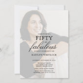 Invitation Modern Minimal Script 50th Birthday Party (Devant)