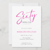 Invitation Modern Minimal Script Sixty 60th Birthday Party (Devant)