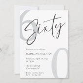 Invitation Modern Minimal Script Sixty 60th Birthday Party (Devant)