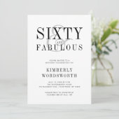 Invitation Modern Minimal Sixty and Fabulous 60th Birthday (Debout devant)