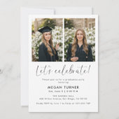 Invitation Modern Minimal Three Photo Graduation Party (Dos)
