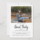 Invitation Modern Minimal Two Photo Graduation Party (Dos)
