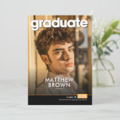 Invitation Modern Minimal Two Photo Graduation Party (Debout devant)