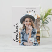 Invitation Modern Minimal Two Photo Graduation Party (Debout devant)