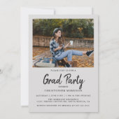 Invitation Modern Minimal Two Photo Graduation Party (Dos)