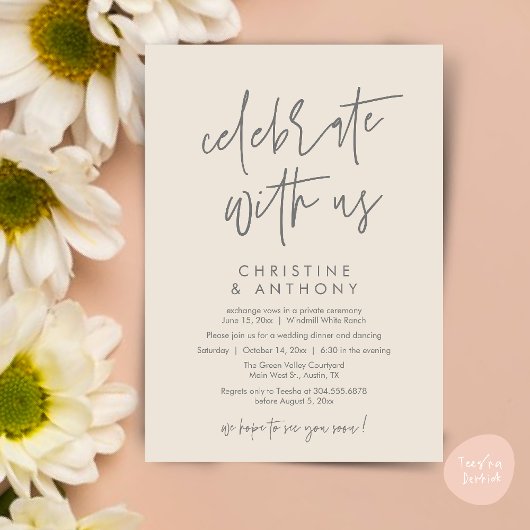 Invitation Modern Minimal Wedding Reception Dinner
