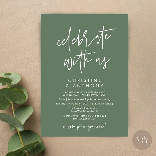 Invitation Modern Minimal Wedding Reception Dinner
