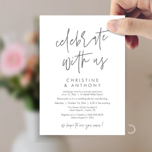 Invitation Modern Minimal Wedding Reception Dinner