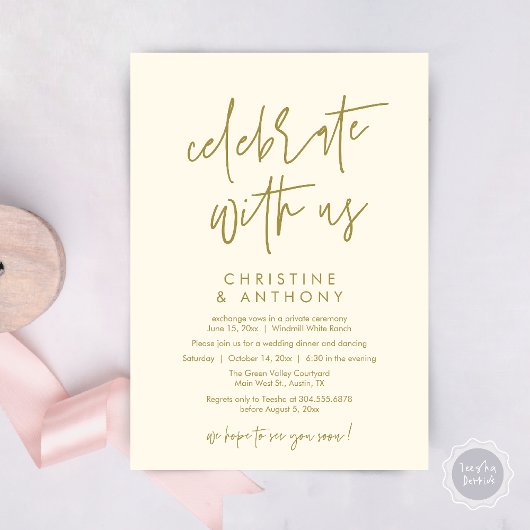 Invitation Modern Minimal Wedding Reception Dinner