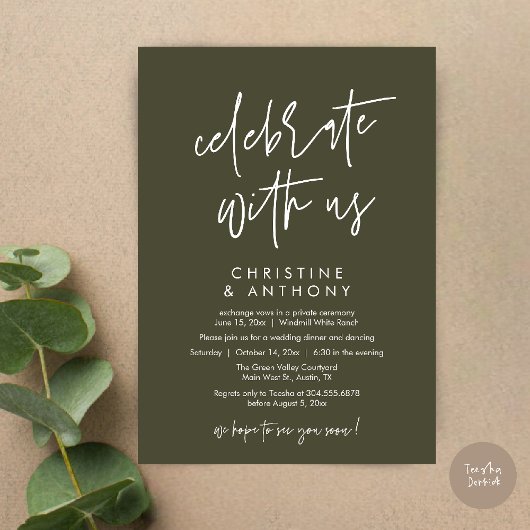 Invitation Modern Minimal Wedding Reception Dinner