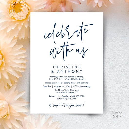 Invitation Modern Minimal Wedding Reception Dinner
