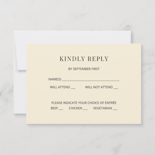 Invitation Modern Minimal Wedding RSVP Card (Devant)