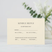 Invitation Modern Minimal Wedding RSVP Card (Debout devant)