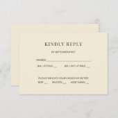 Invitation Modern Minimal Wedding RSVP Card (Devant / Derrière)