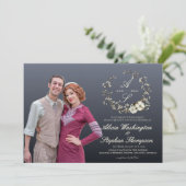 Invitation Modern Minimal Winter Floral Wedding (Debout devant)