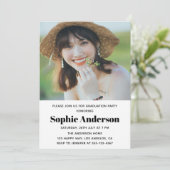 Invitation Modern Minimalist 2 Photo Graduation Party (Debout devant)