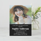 Invitation Modern Minimalist 2 Photo Graduation Party (Debout devant)