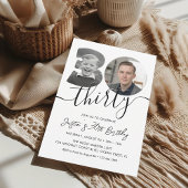 Invitation Modern Minimalist 30th Birthday Photo 