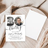 Invitation Modern Minimalist 30th Birthday Photo 