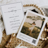Invitation Modern Minimalist All In One QR Code Photo Wedding