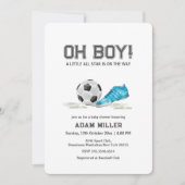 Invitation Modern Minimalist All Star Soccer Baby Shower (Devant)