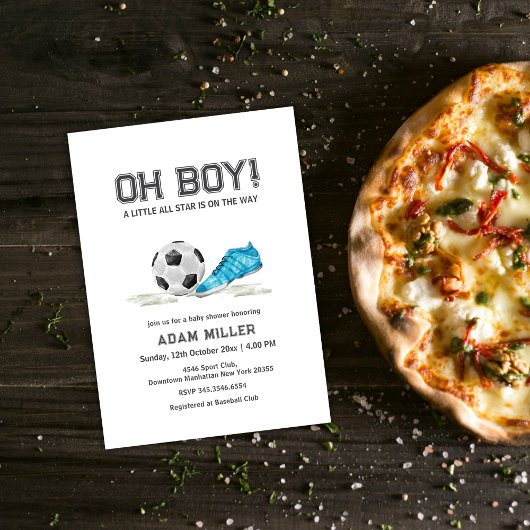 Invitation Modern Minimalist All Star Soccer Baby Shower