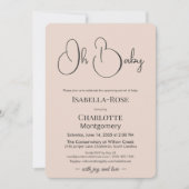 Invitation Modern Minimalist Baby Shower | Powder Blush (Devant)