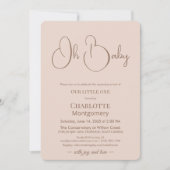 Invitation Modern Minimalist Baby Shower | Powder Blush (Devant)