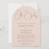 Invitation Modern Minimalist Baby Shower | Powder Blush (Devant)