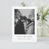 Invitation Modern Minimalist Black and White Photo Wedding (Debout devant)