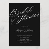 Invitation Modern minimalist Black bridal shower (Devant)