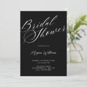 Invitation Modern minimalist Black bridal shower (Debout devant)