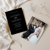 Invitation Modern Minimalist Black Elegant Photo Wedding