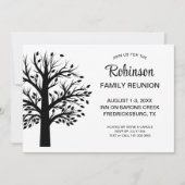 Invitation Modern Minimalist Black-White Family Reunion Tree (Devant)