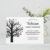 Invitation Modern Minimalist Black-White Family Reunion Tree (Debout devant)