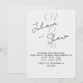 Invitation Modern Minimalist Bold Typography Wedding  (Devant / Derrière)