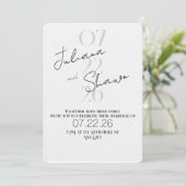 Invitation Modern Minimalist Bold Typography Wedding  (Debout devant)