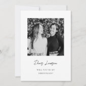 Invitation Modern Minimalist Bridesmaid Proposal Photo Card (Devant)